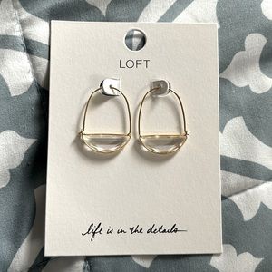 LOFT  Gold Crescent Hoop Earrings
